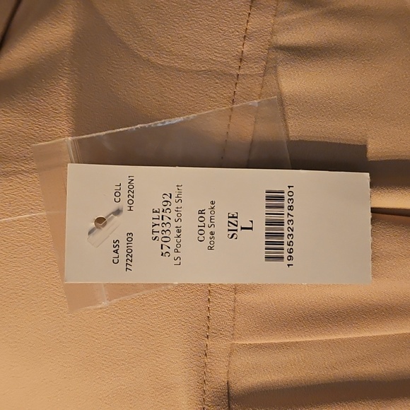 White House Black Market - Size L - Rose Smoke LS Pocket Soft Shirt - Picture 4 of 7